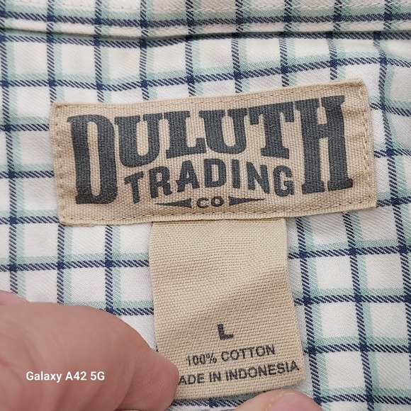 Duluth Trading Co Mens L Plaid Short Sleeve Button Down Casual Shirt - Picture 2 of 6